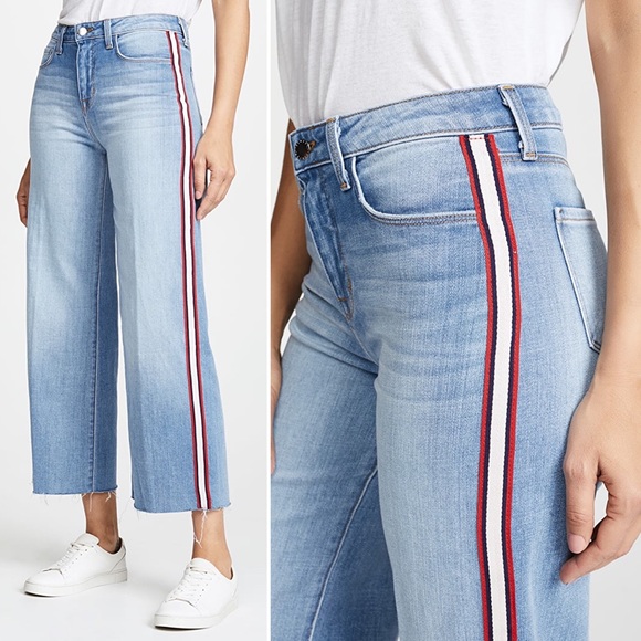 L'AGENCE Pants - L'AGENCE Danica High Rise Wide Leg Stripe Jean